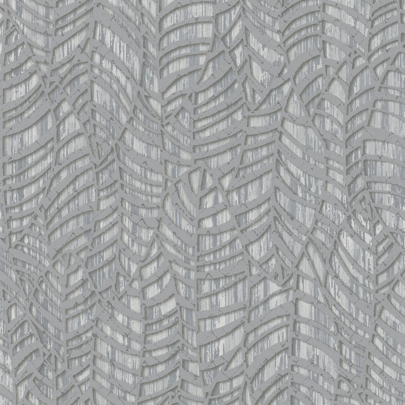 32974 Serene Leaves Grey Wallpaper By Galerie