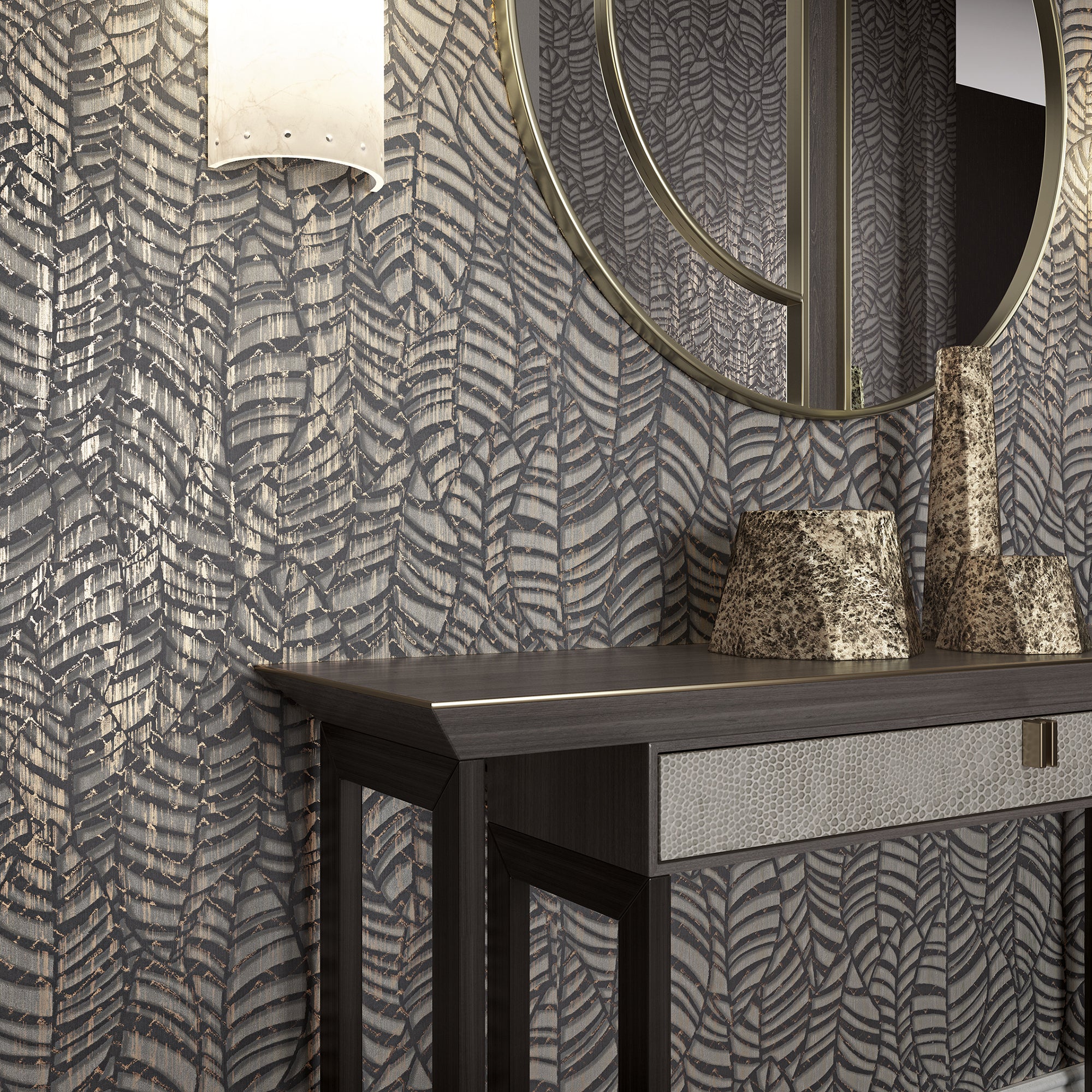 Serene Leaves Wallpaper By Galerie