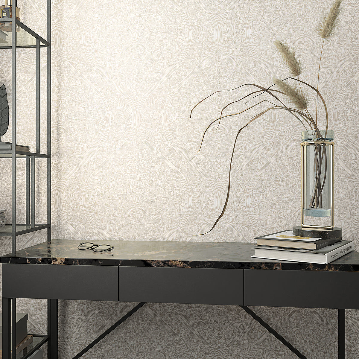 Serene Art Nouveau Beige Wallpaper By Galerie