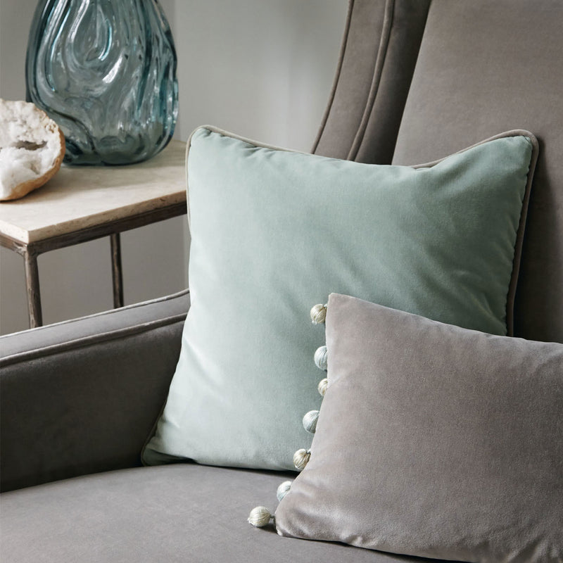 331619 Quartz Velvet Silver Fabric by Zoffany