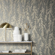 33209 Feathery Tree Natural Opulence Platinum Wallpaper By Galerie