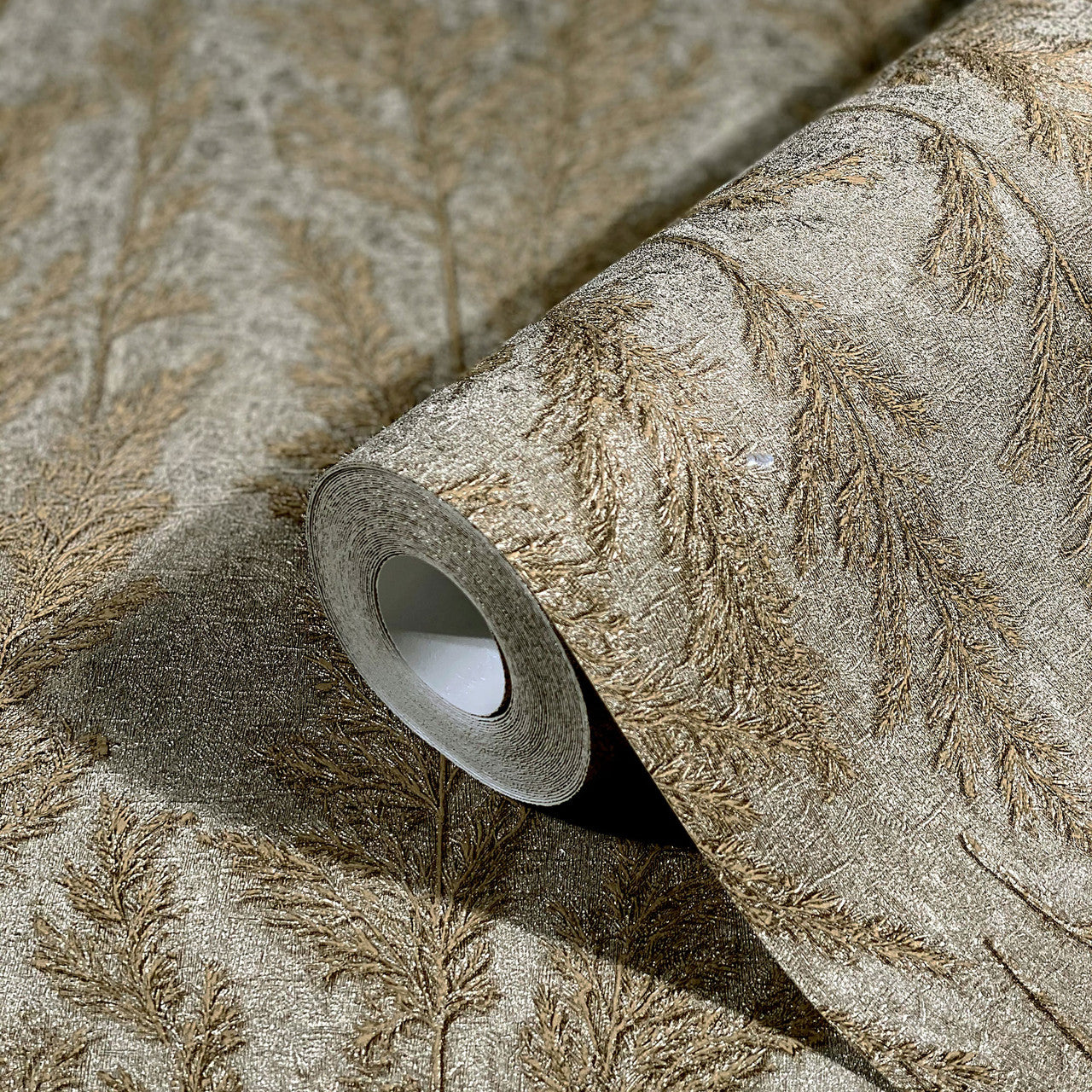 33211 Feathery Tree Natural Opulence Beige Wallpaper By Galerie