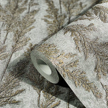 33212 Feathery Tree Natural Opulence Silver Wallpaper By Galerie