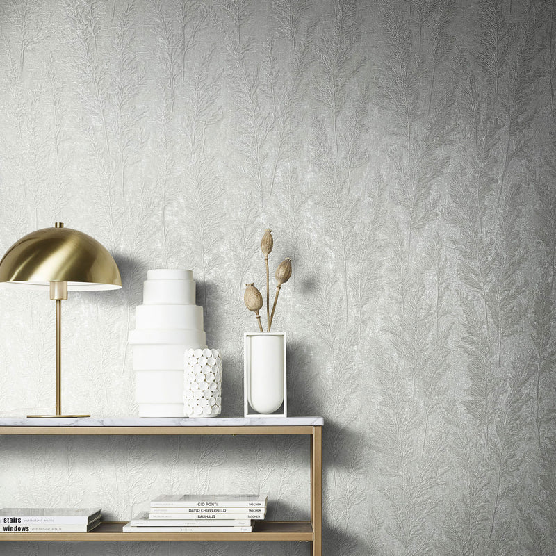 33214 Feathery Tree Natural Opulence White Wallpaper By Galerie