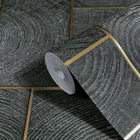 33223 Wood Block Natural Opulence Black Wallpaper By Galerie