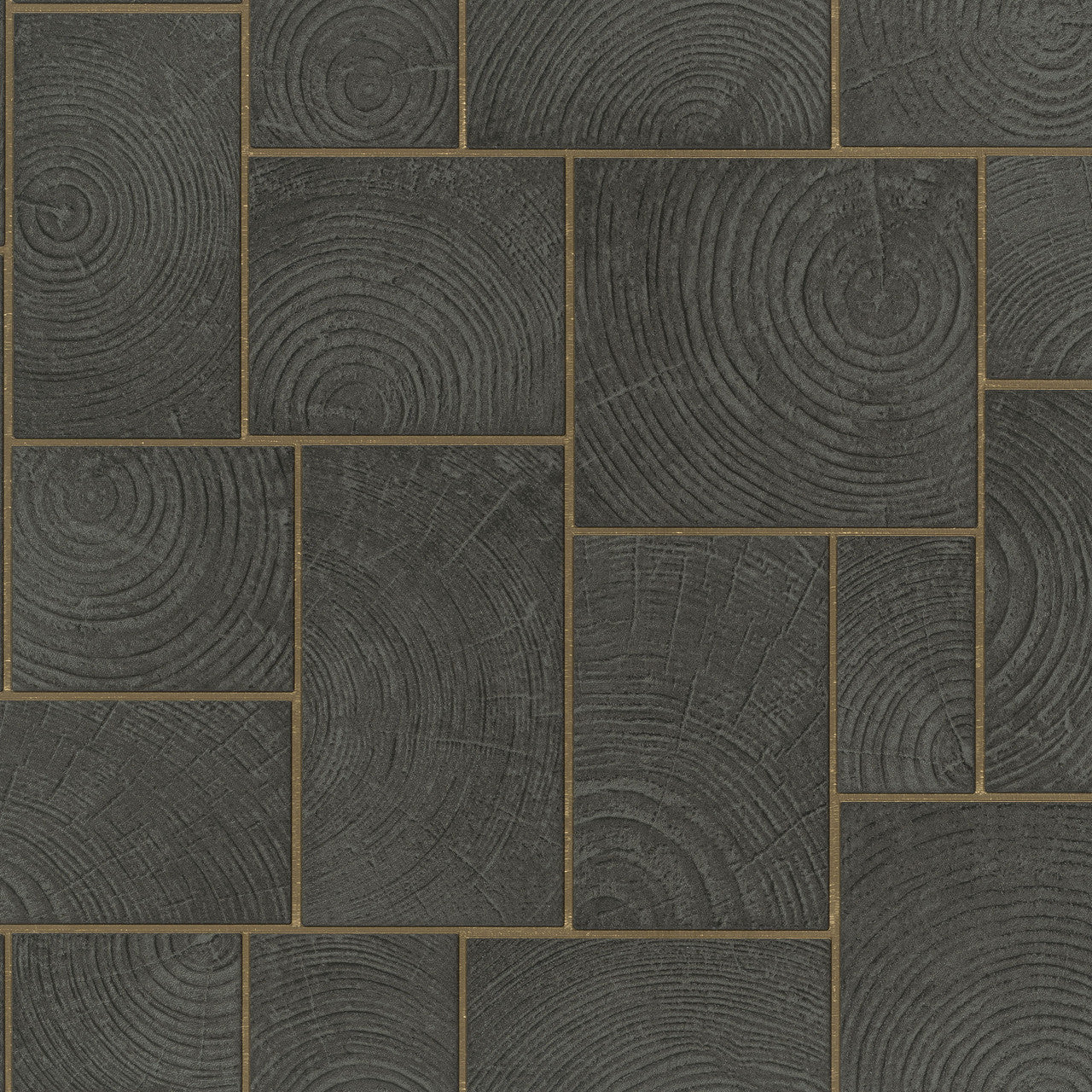 33223 Wood Block Natural Opulence Black Wallpaper By Galerie