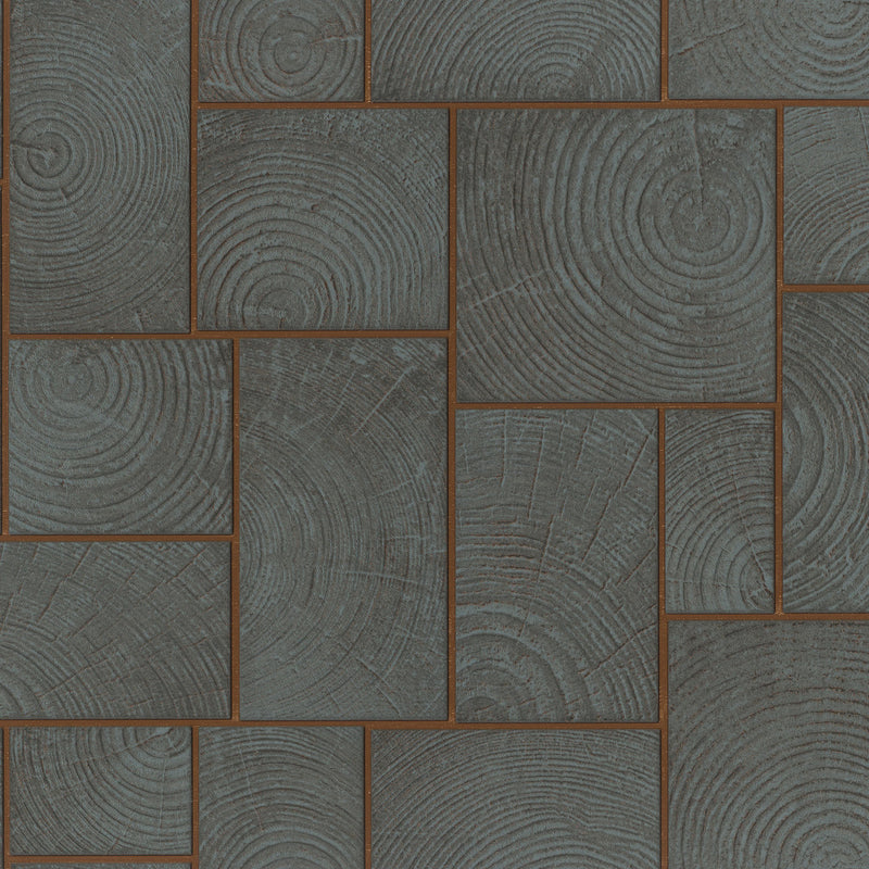 33224 Wood Block Natural Opulence Anthracite Wallpaper By Galerie