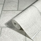 33226 Wood Block Natural Opulence White and Grey Wallpaper By Galerie