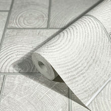 33226 Wood Block Natural Opulence White and Grey Wallpaper By Galerie
