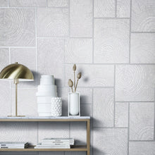 33226 Wood Block Natural Opulence White and Grey Wallpaper By Galerie