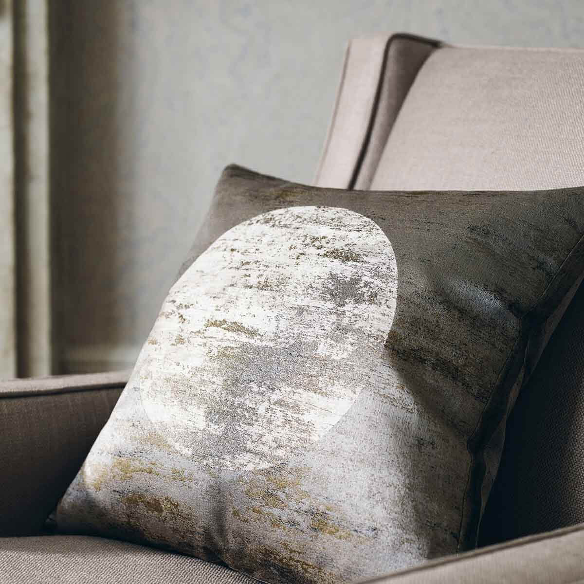 332458 Moon Silk Kensington Walk Silver Fabric by Zoffany