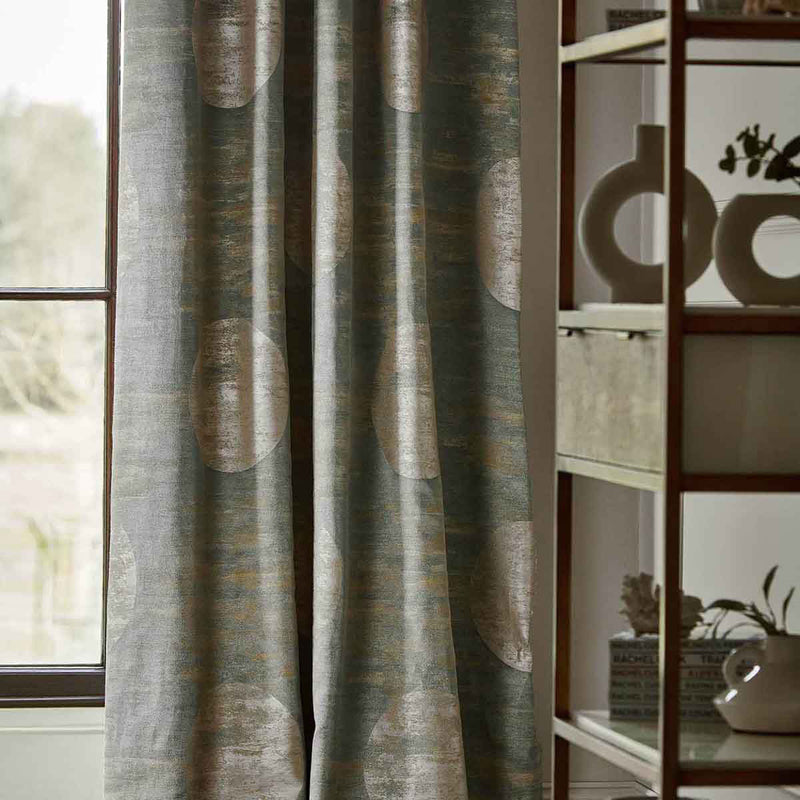 332459 Moon Silk Kensington Walk Blue Grey Fabric by Zoffany