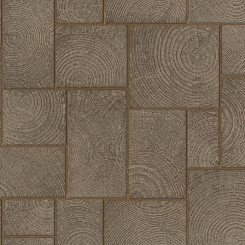 33251 Wood Block Natural Opulence Brown Wallpaper By Galerie