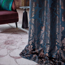 332879 Acantha Silk The Muse Prussian Blue Fabric by Zoffany