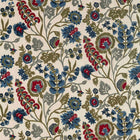332968 Hardwick Crewel Darnley Sunstone/Indigo Fabric by Zoffany