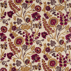 332969 Hardwick Crewel Darnley Antique Gold/Cinnabar Fabric by Zoffany