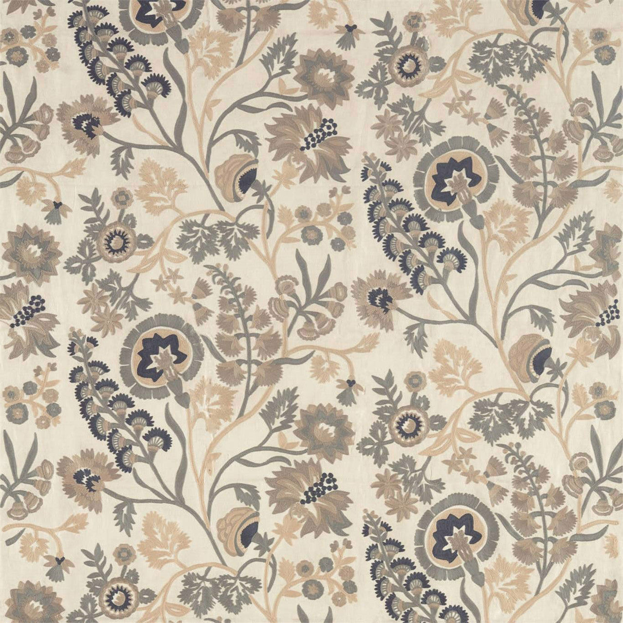 332970 Hardwick Crewel Darnley Fossil Fabric by Zoffany
