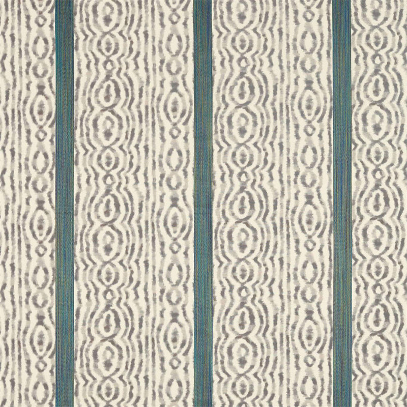 332989 Lennox Stripe Darnley Silver/Poison Fabric by Zoffany