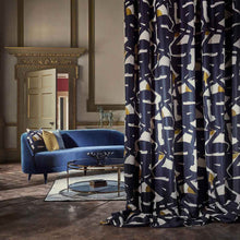 333012 Rakugaki Icons Ink/Tigers Eye Fabric by Zoffany