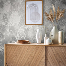 33301 Metallic Jungle Leaves The New Design Book Silver Wallpaper By Galerie