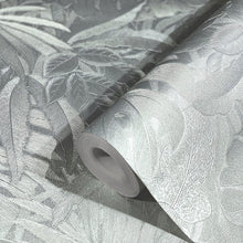 33301 Metallic Jungle Leaves The New Design Book Silver Wallpaper By Galerie