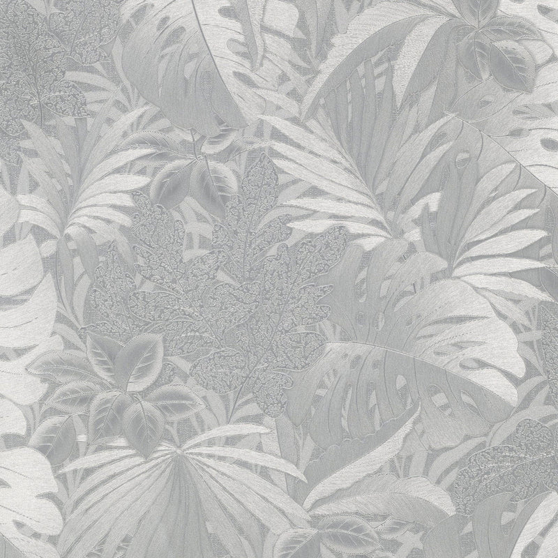 33301 Metallic Jungle Leaves The New Design Book Silver Wallpaper By Galerie