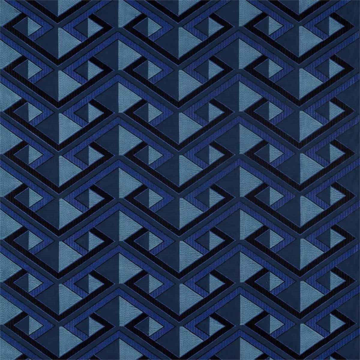 333022 Kuba Icons Lapis Fabric by Zoffany