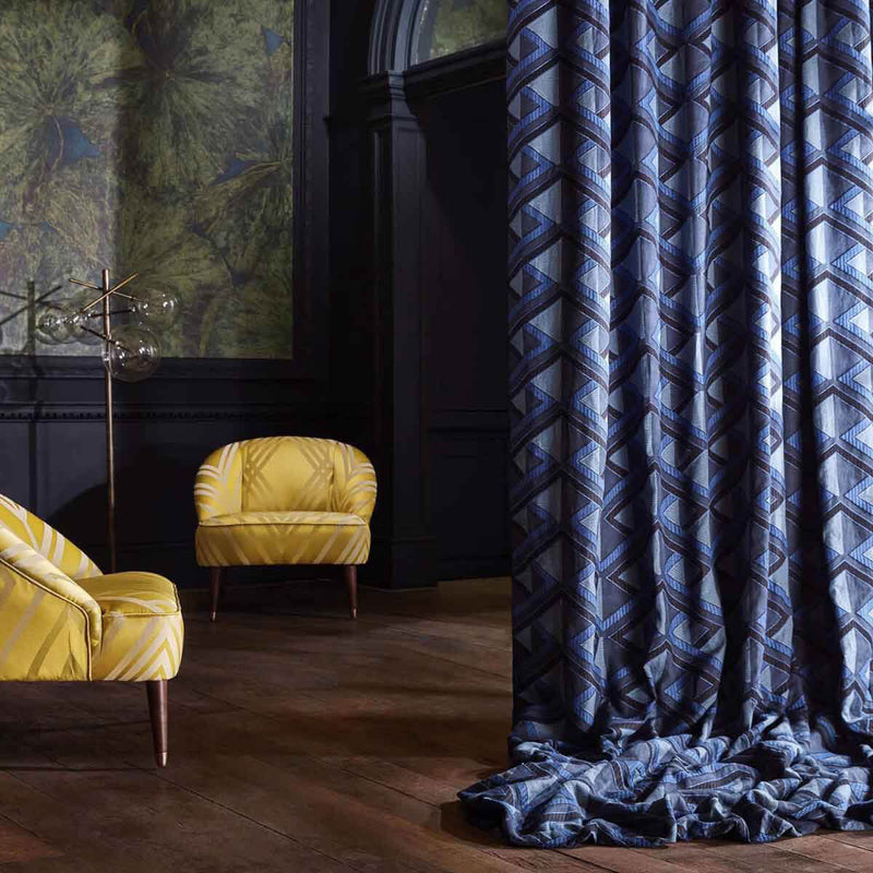 333022 Kuba Icons Lapis Fabric by Zoffany