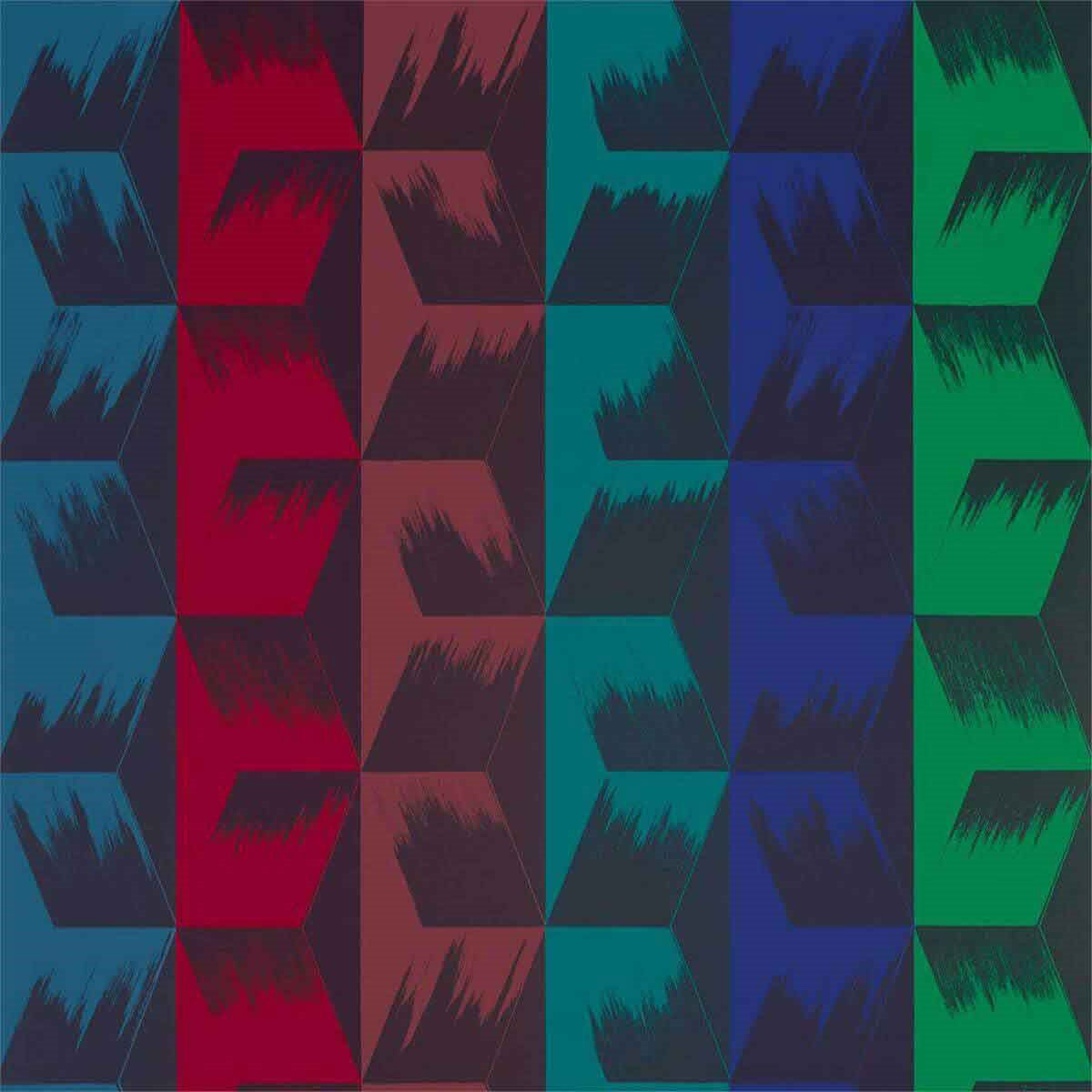 333030 Rhombi Stripe Icons Jewel Fabric by Zoffany