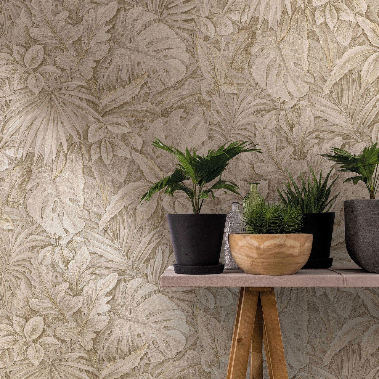 33307 Jungle Leaves The New Design Book Beige Wallpaper By Galerie