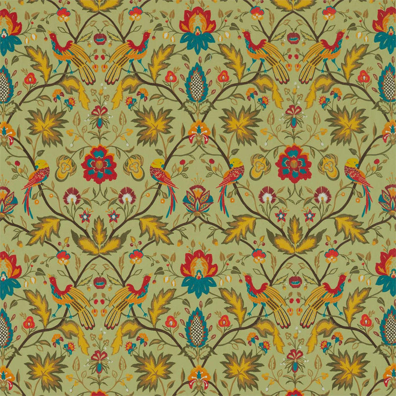 333092 Oiseaux de Paris Embroidery Antiquary Olivine Fabric by Zoffany