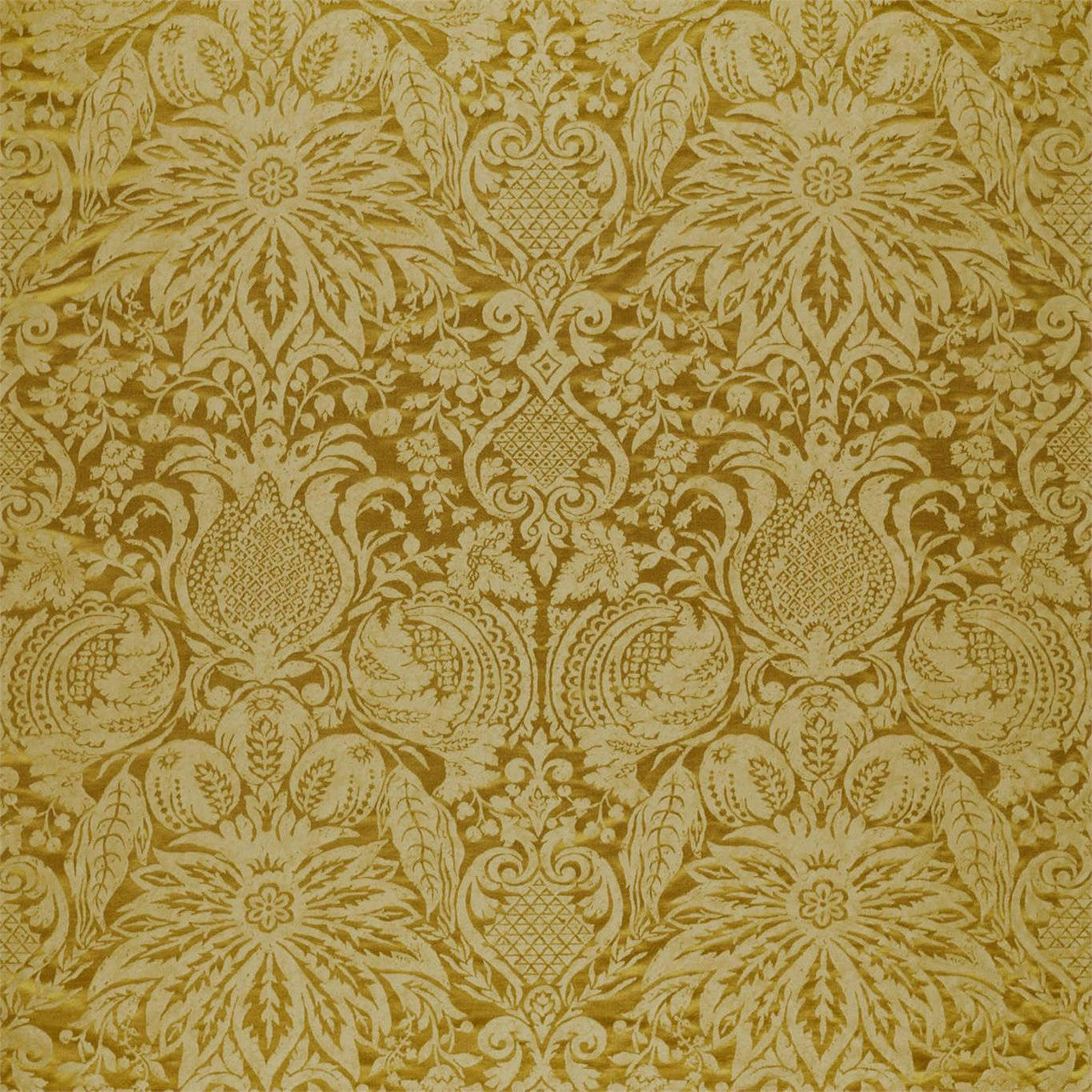 333098 Mitford Weave Damask Tiger's Eye Fabric by Zoffany