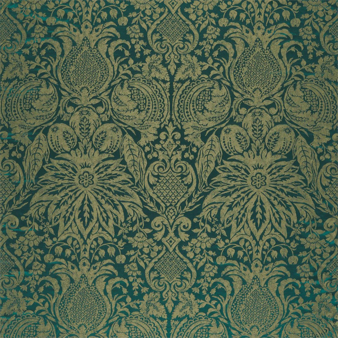 333101 Mitford Weave Damask Malachite Fabric by Zoffany