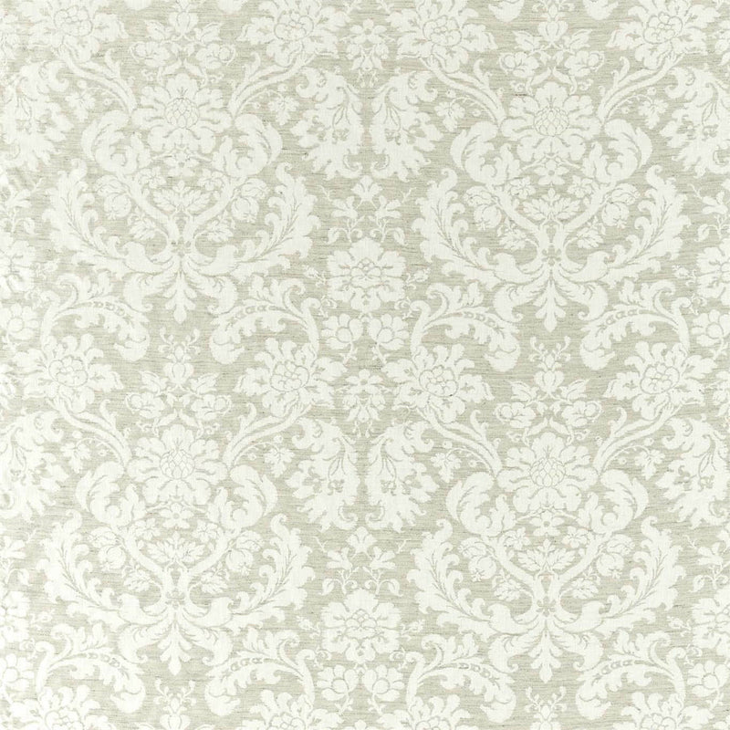 333102 Tours Weave Damask Platinum White Fabric by Zoffany