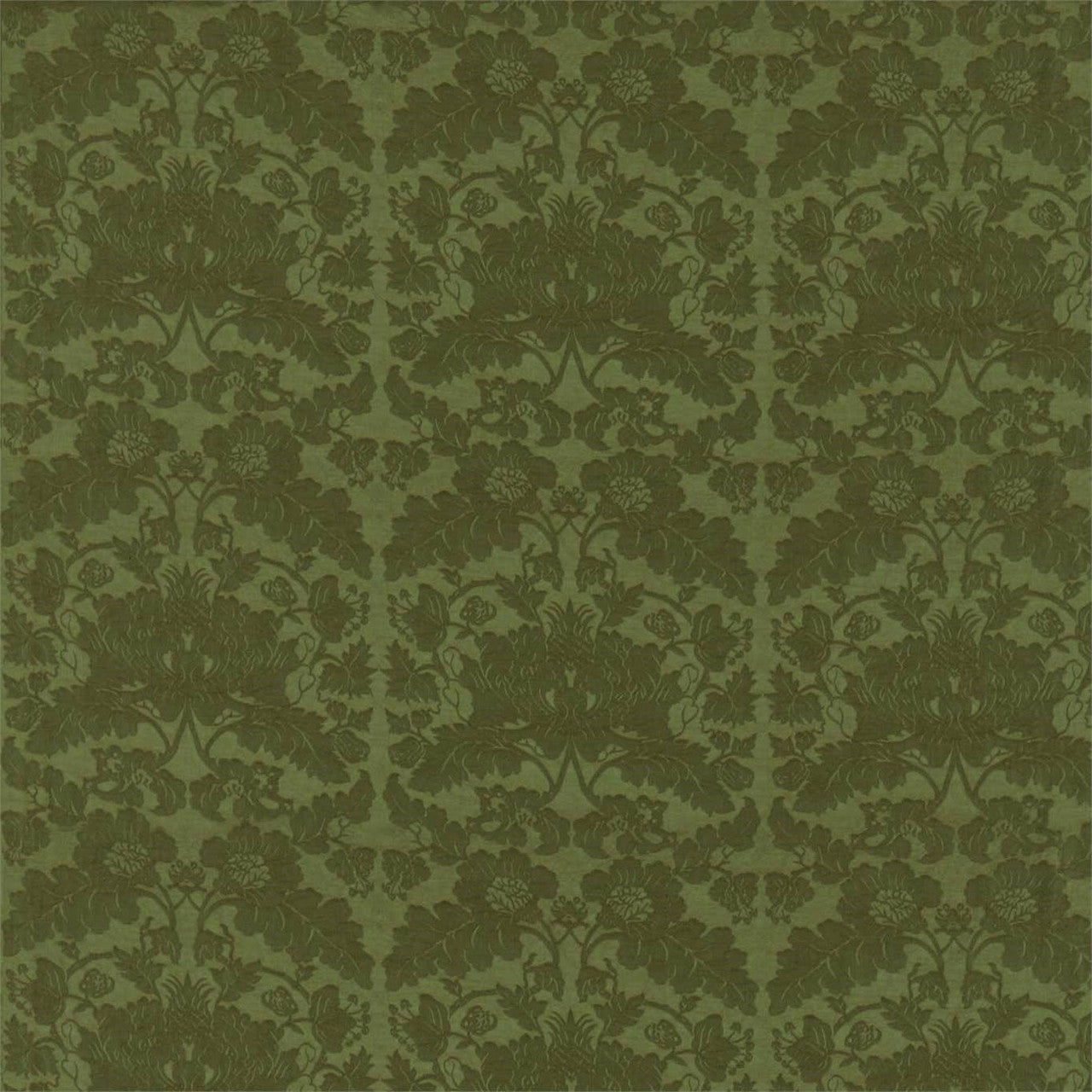333112 Villandry Weave Damask Olivine Fabric by Zoffany