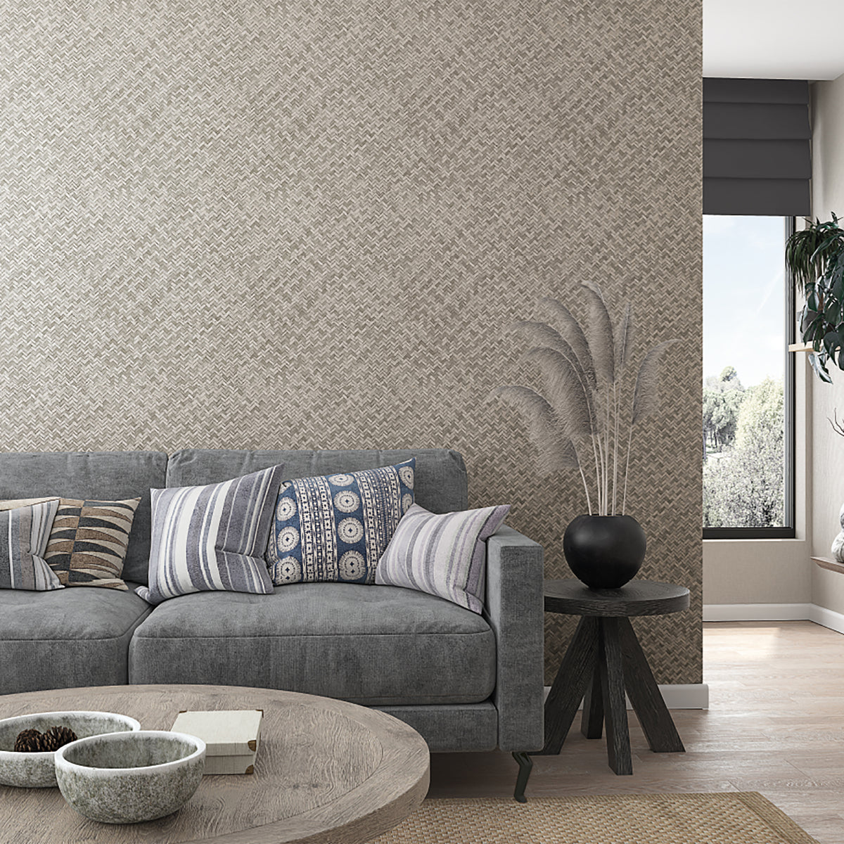 Rattan Eden Beige Wallpaper By Galerie