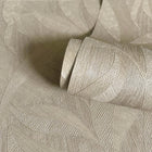 Langdale Allover Leaf Beige Wallpaper by Belgravia | 33327