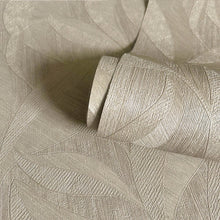 Langdale Allover Leaf Beige Wallpaper by Belgravia | 33327