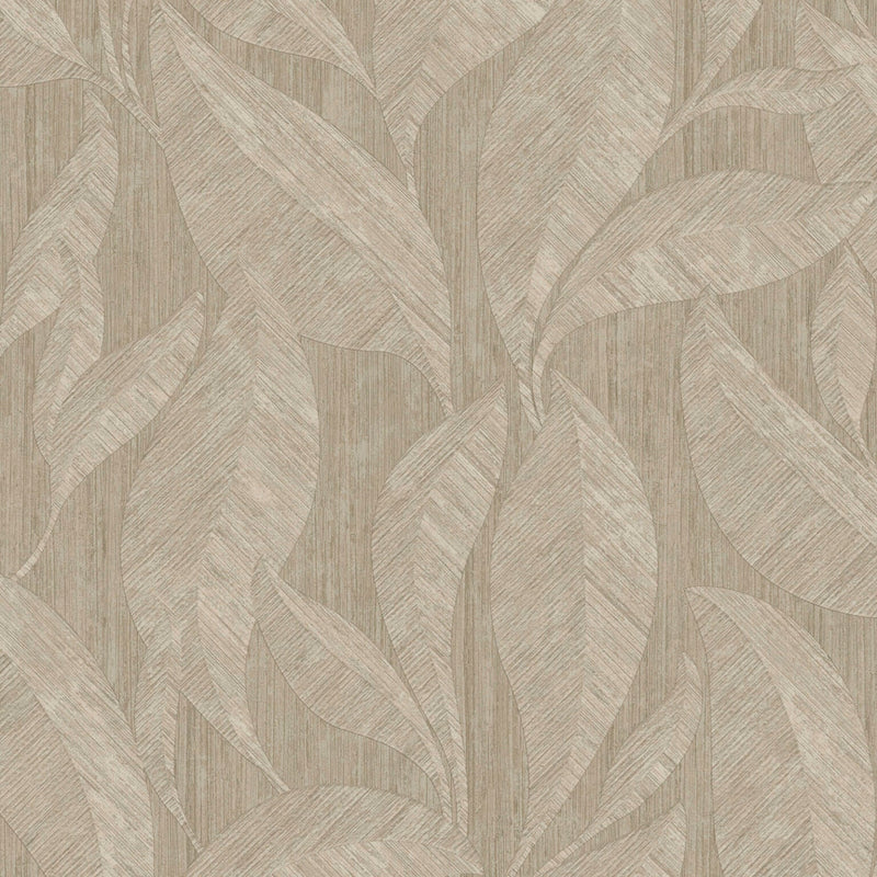 Langdale Allover Leaf Beige Wallpaper by Belgravia | 33327