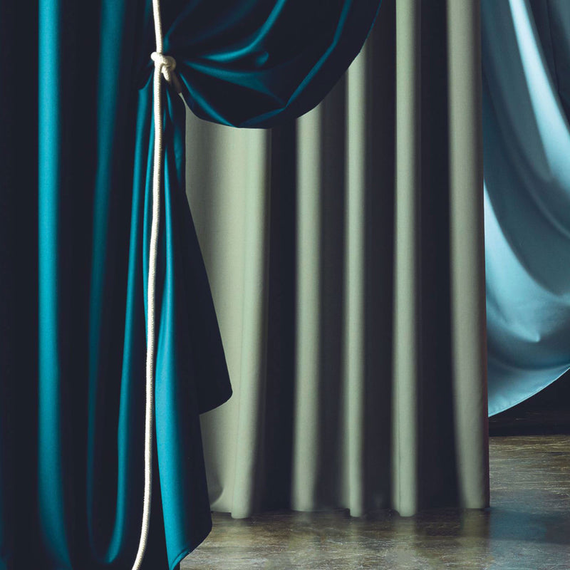 333278 Performance Wool Satin Luxury Plains Prussian Blue Fabric by Zoffany