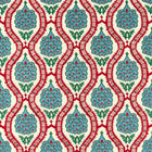 333294 Anar Trellis Cotswolds Manor Serpentine and Crimson Fabric by Zoffany