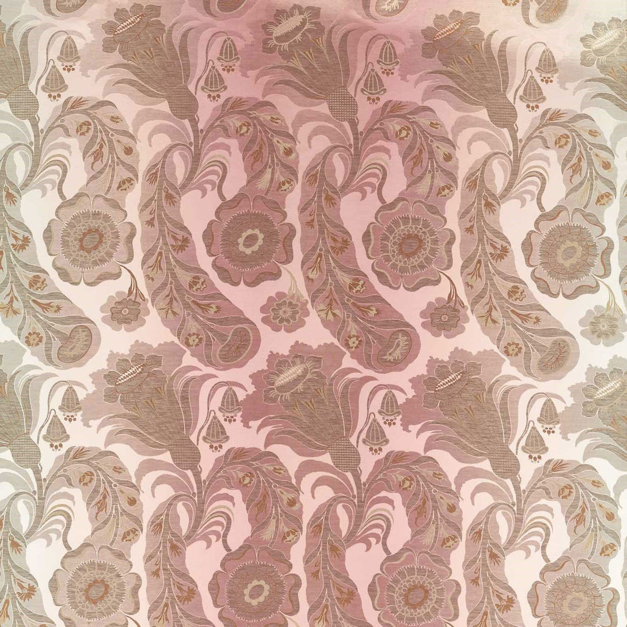 333299 Sezincote Damask Cotswolds Manor Tuscan Pink Fabric by Zoffany