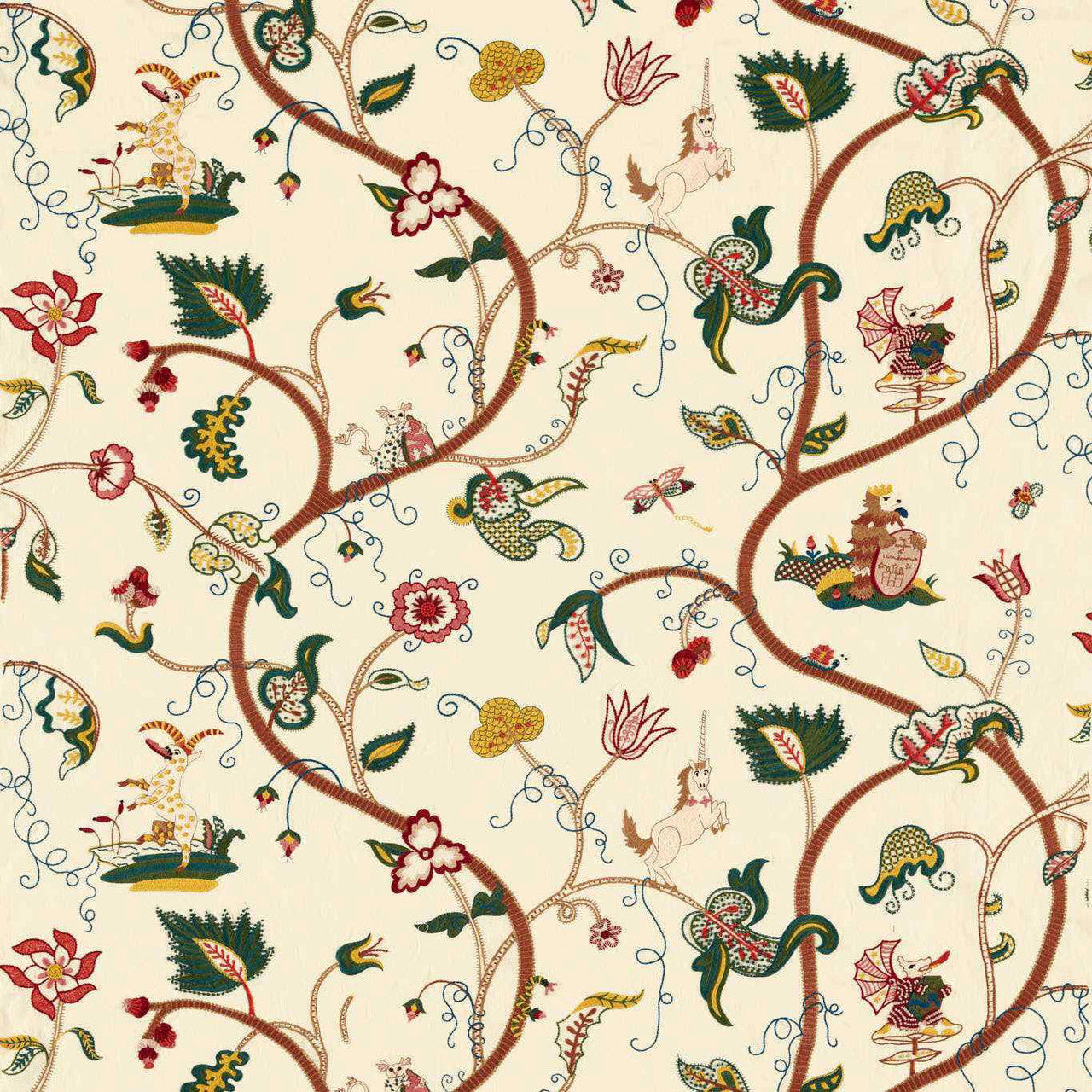 333351 Hampton Embroidery Arcadian Thames Tapestry Fabric by Zoffany