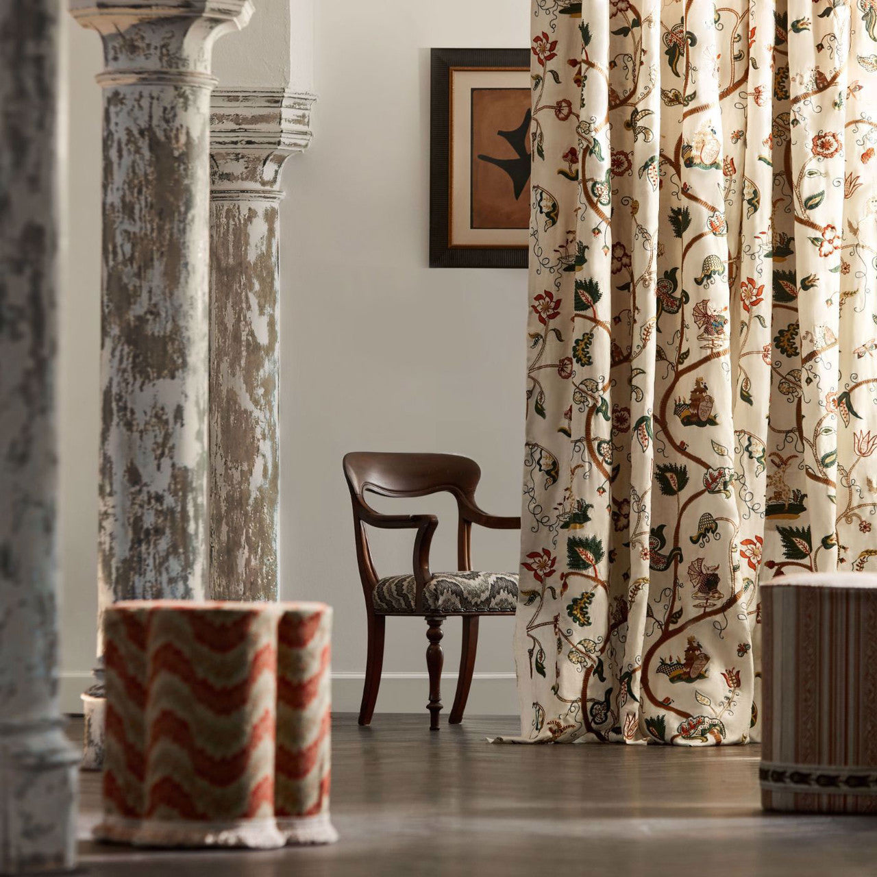 333351 Hampton Embroidery Arcadian Thames Tapestry Fabric by Zoffany