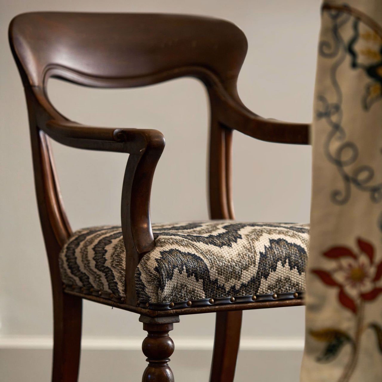 333355 Dragon Flamestitch Arcadian Weaves Charcoal Fabric by Zoffany