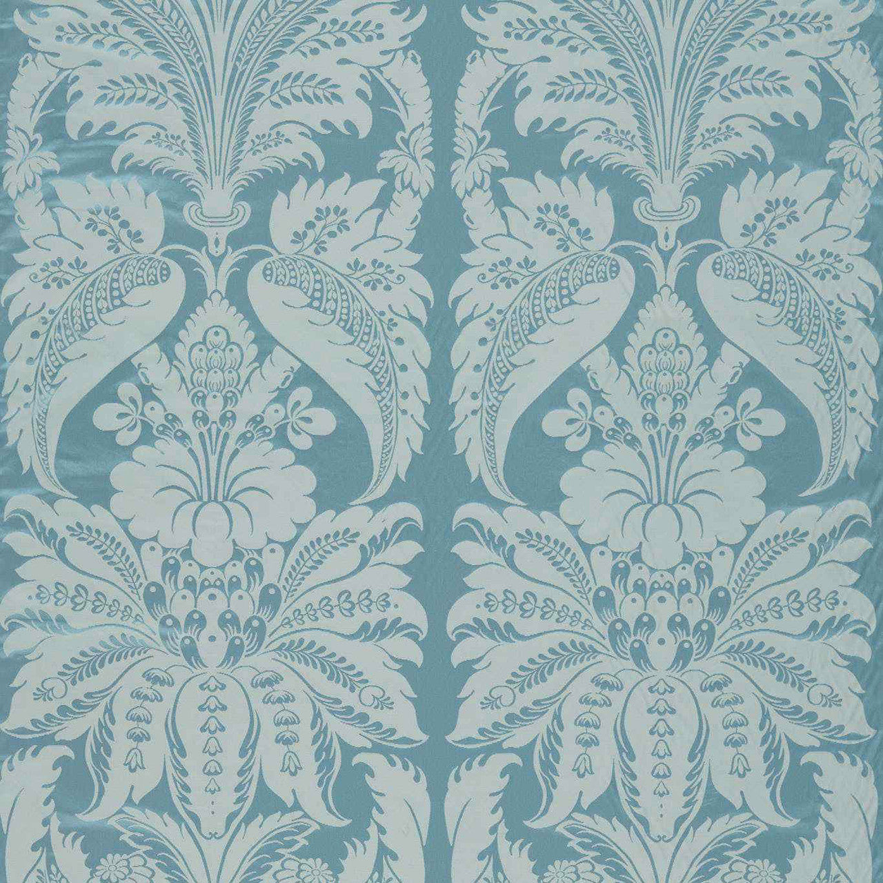 333378 Clandon Damask Suffolk Damasks and Stripes Wedgwood Blue Fabric by Zoffany