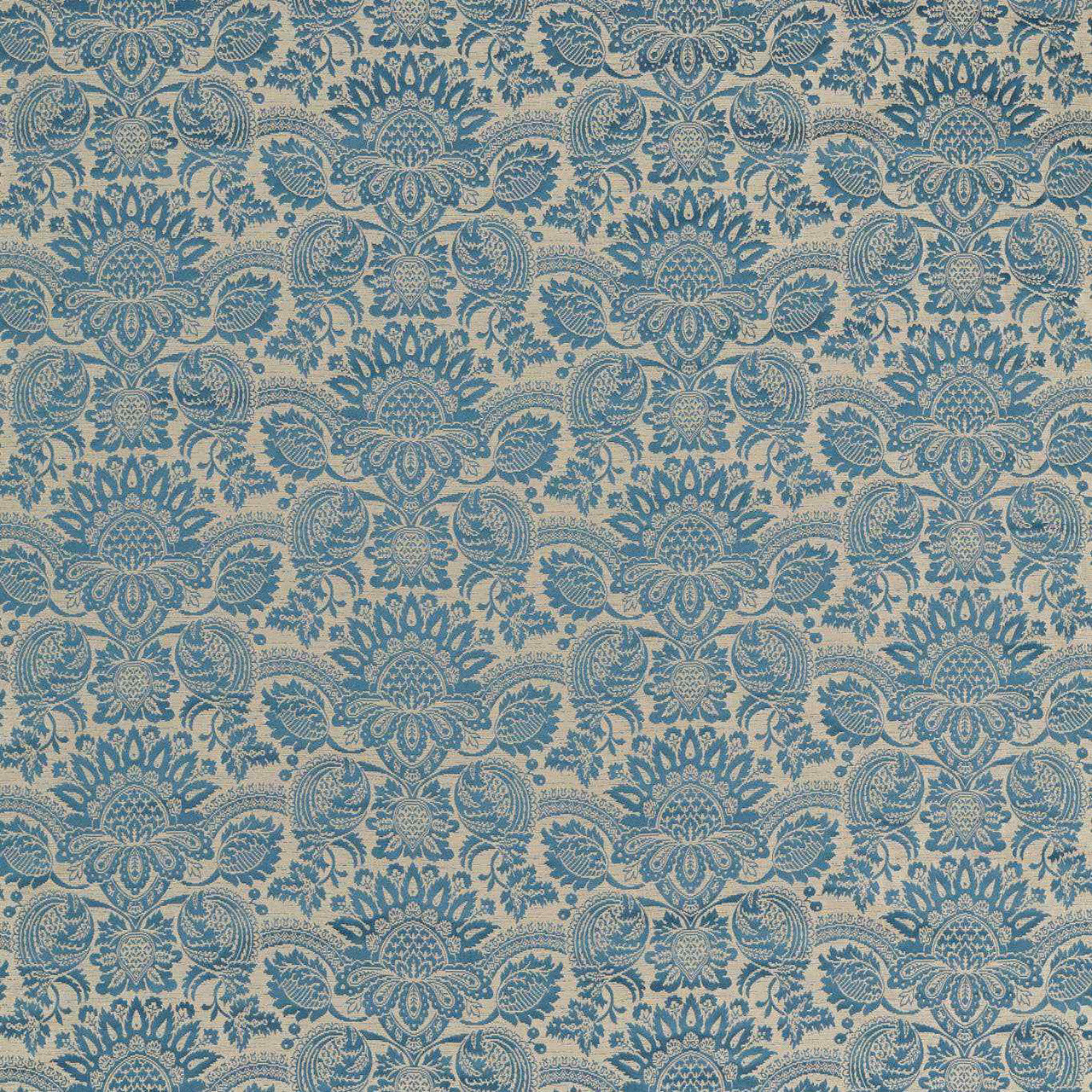 333381 Pomegranate Brocatelle Suffolk Damasks and Stripes Wedgwood Blue Fabric by Zoffany