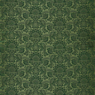 Pomegranate Brocatelle Suffolk Damasks and Stripes Huntsman Green Fabric by Zoffany
