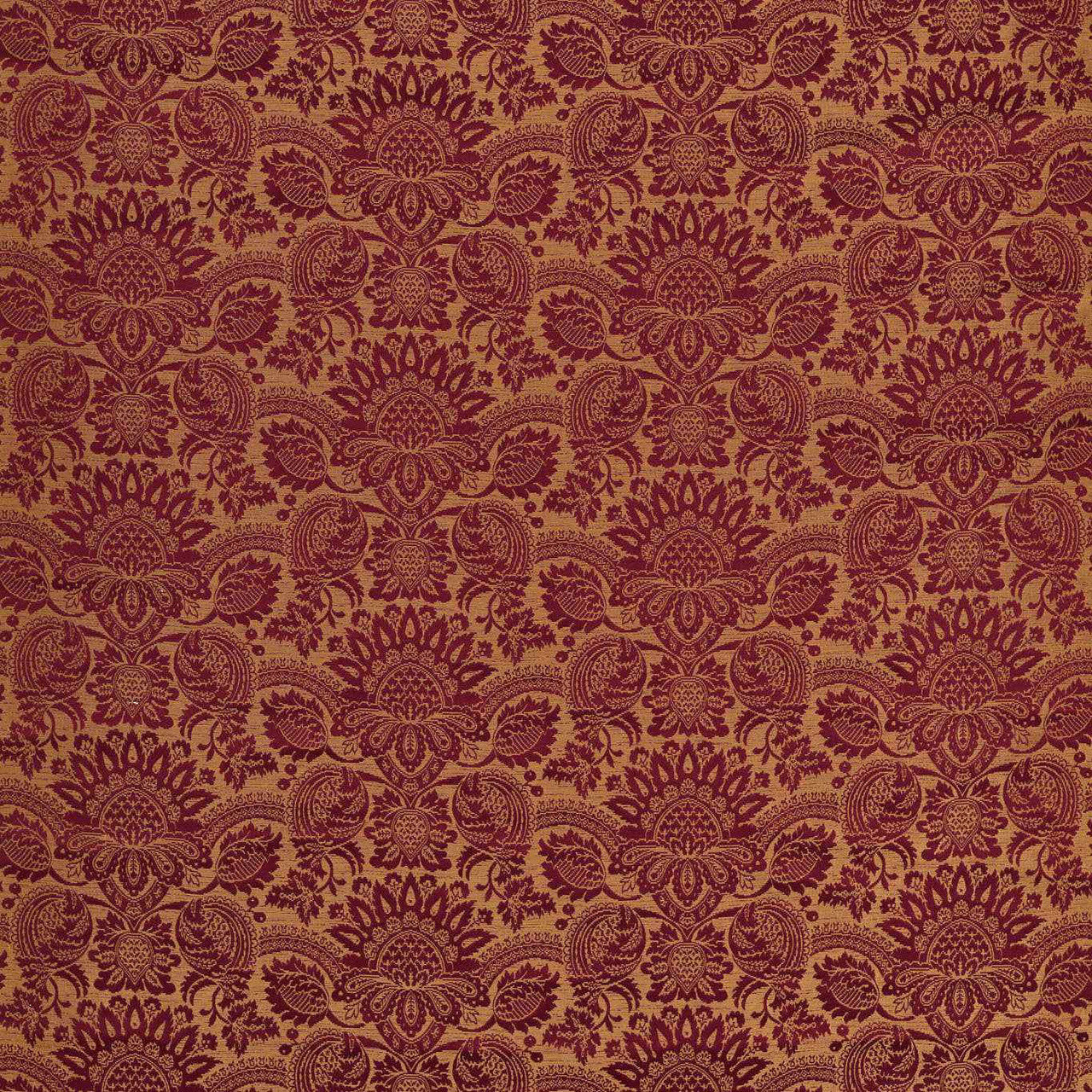 333383 Pomegranate Brocatelle Suffolk Damasks and Stripes Cochineal Fabric by Zoffany