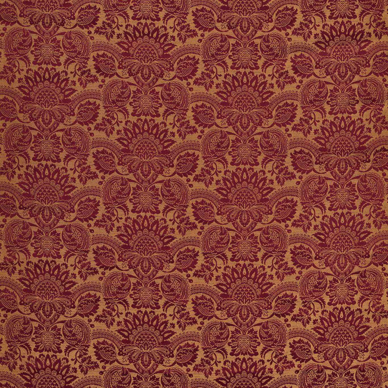 333383 Pomegranate Brocatelle Suffolk Damasks and Stripes Cochineal Fabric by Zoffany